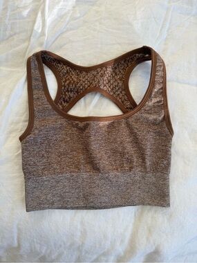 NVGTN Seamless Brown Snake Print Racerback Sports Bra & Leggings Set